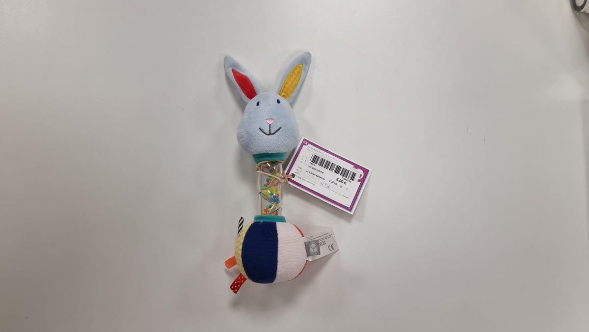 Hochet bâton de pluie lapin